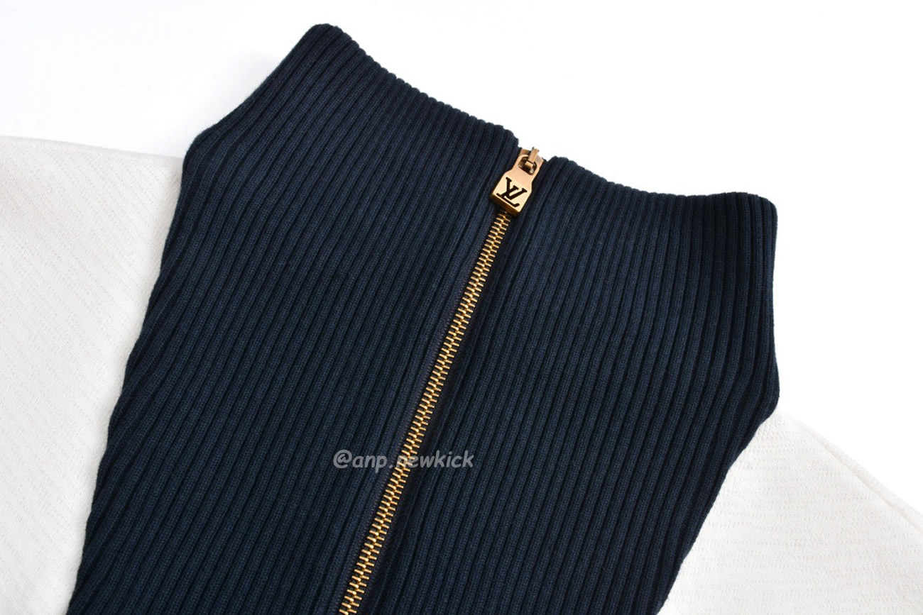 Louis Vuitton Knitted Cotton Sailor Blouson White Navy (2) - newkick.org